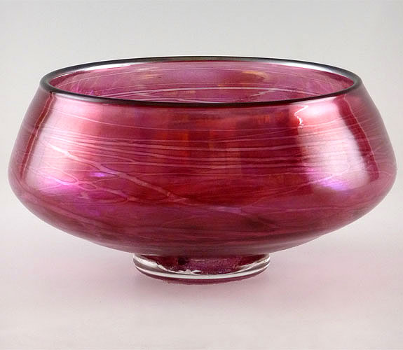 Pink Blown Glass Bowl by Tom Stoenner
